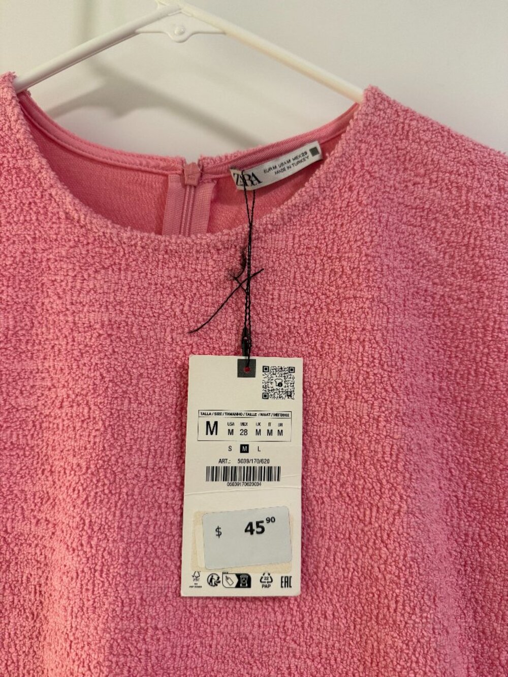 ZARA Pink Textured Dress